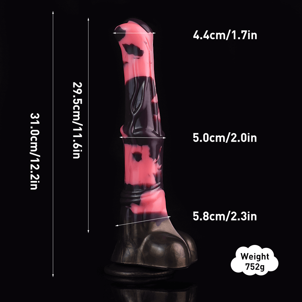 Dragon Dildo® | Horse Dildo - Lost In The Fog Colour: Brown & Pink