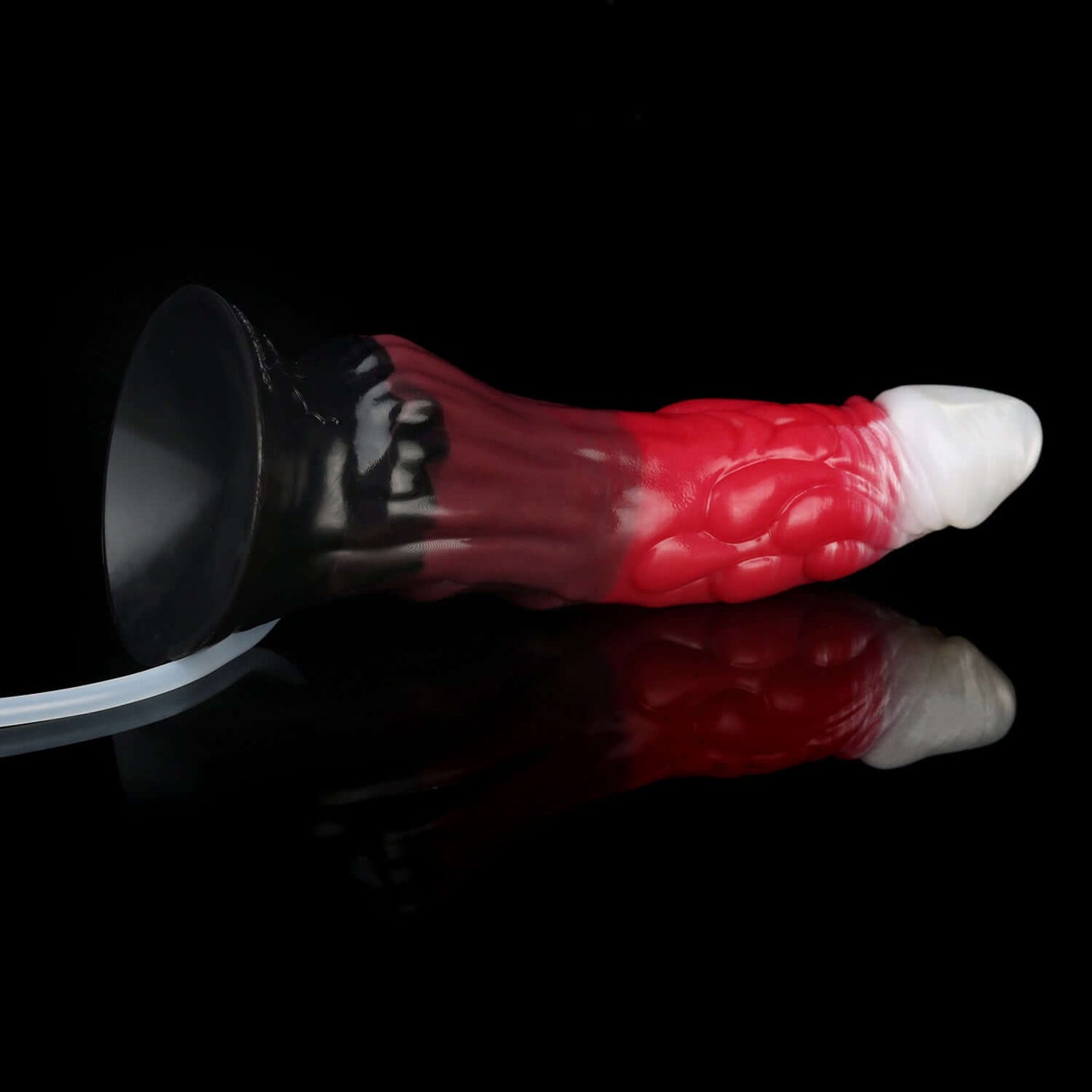 Smok ejaculating dragon dildo in the Bloodmoon colourway -- platinum silicone -- Dragon Dildo®