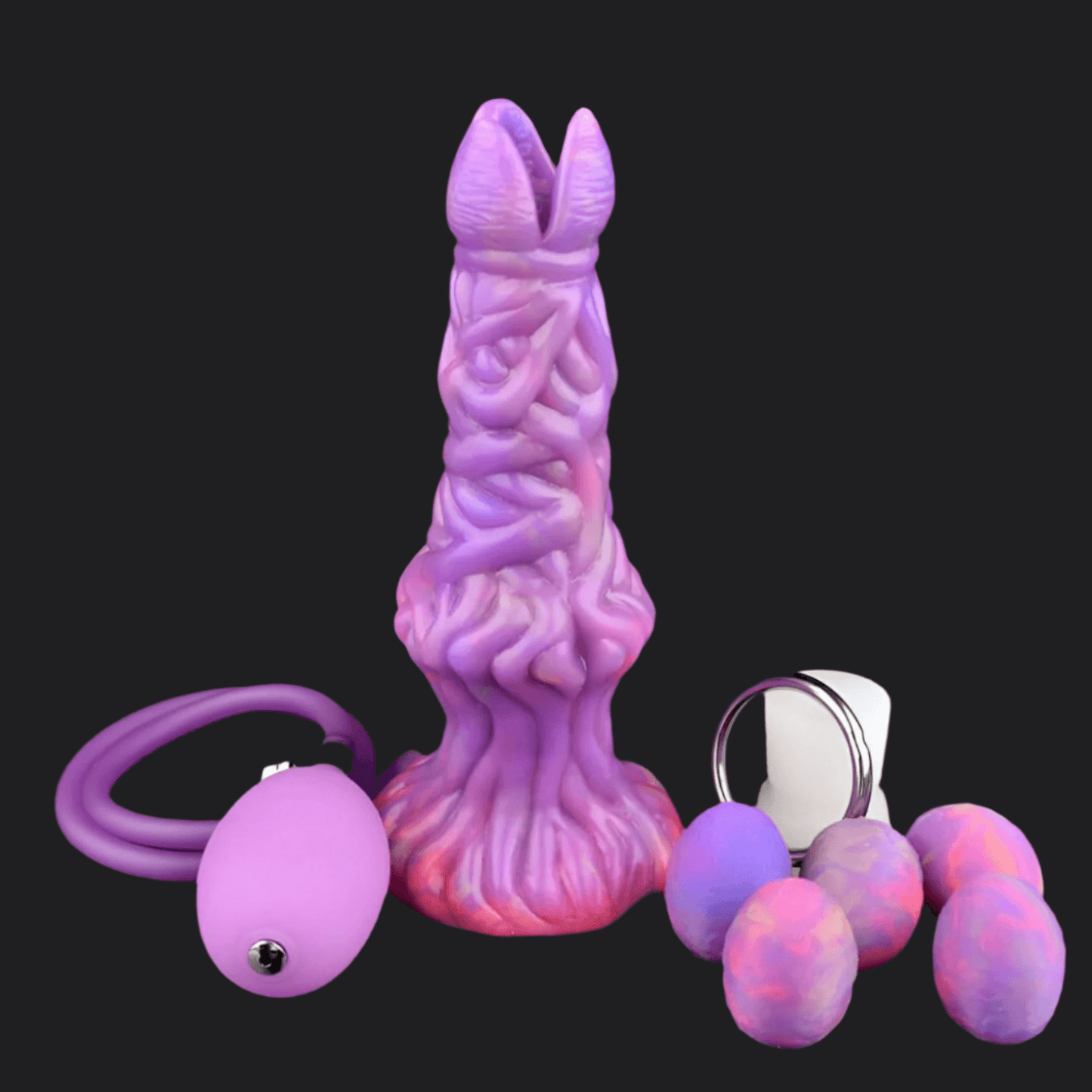 Procris Ovipositor Alien Dildo with alien eggs and pump for enhanced pleasure.