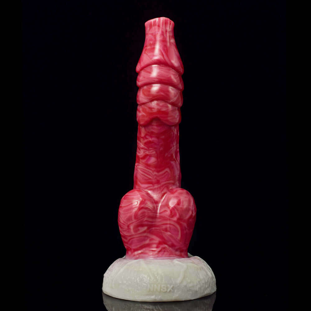 Firnen dragon dildo in the Blood Wyrm colourway -- platinum silicone -- Dragon Dildo®