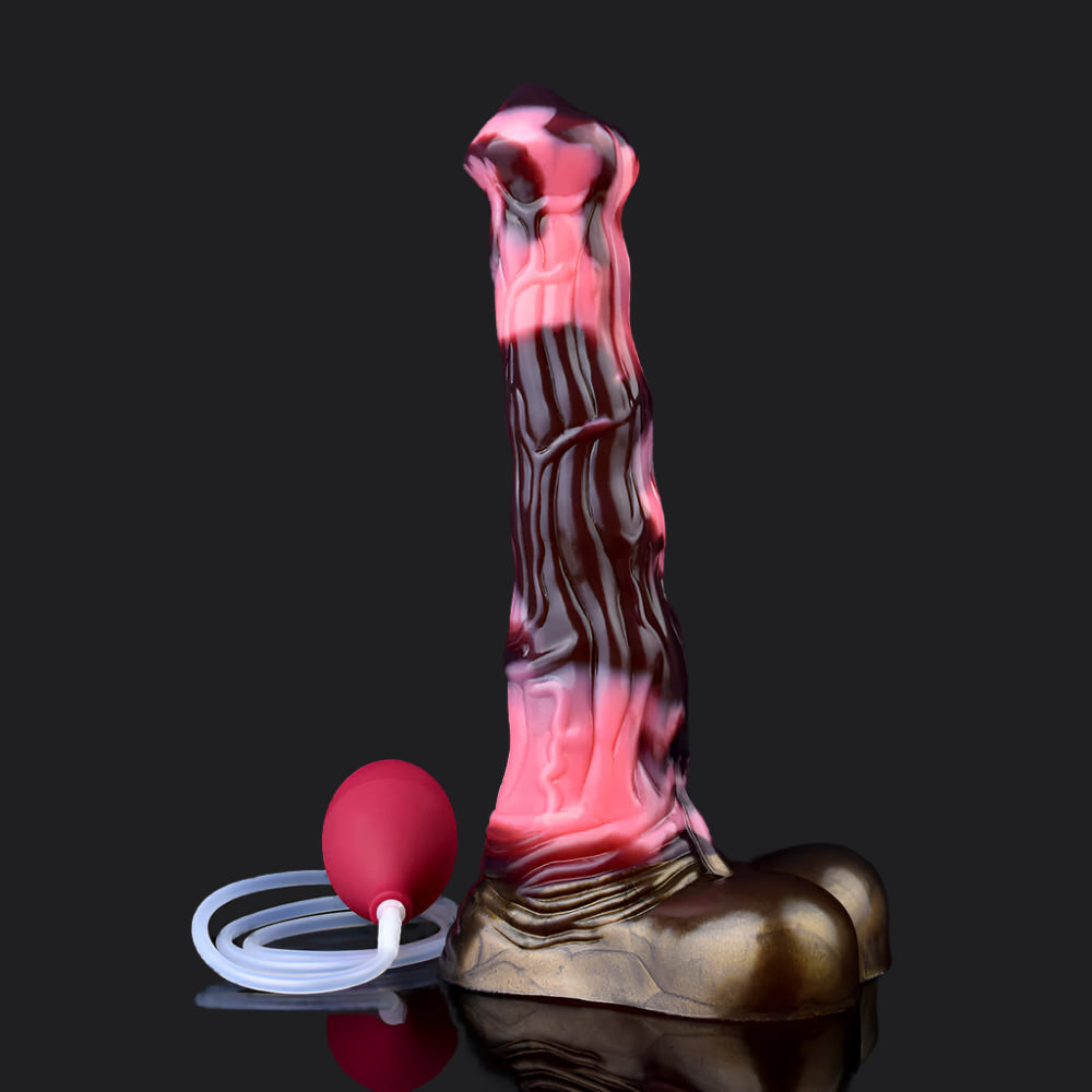 Dragon Dildo™ | Horse Dildo - Damascus Ejaculating Colour: Brown & Pink