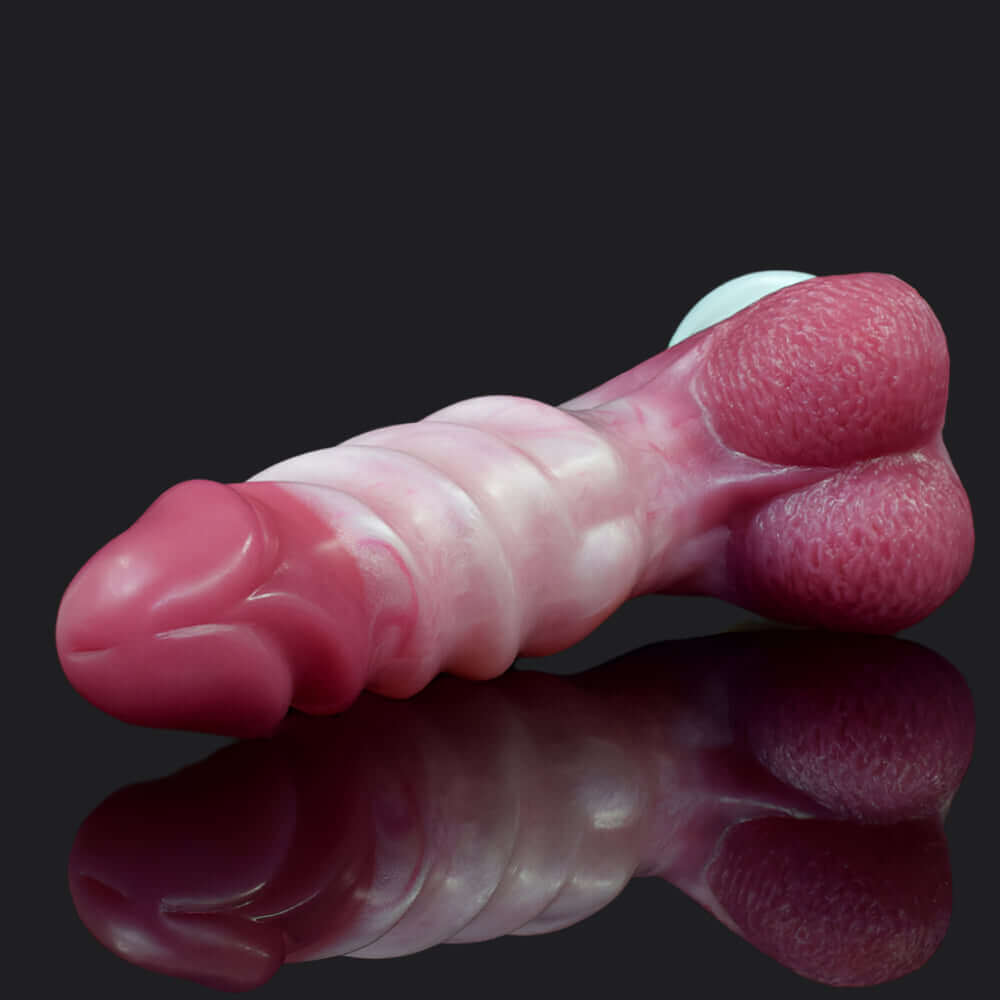 Eustace Scrubb dragon dildo in the Candy colourway, ridge detail -- platinum silicone -- Dragon Dildo®