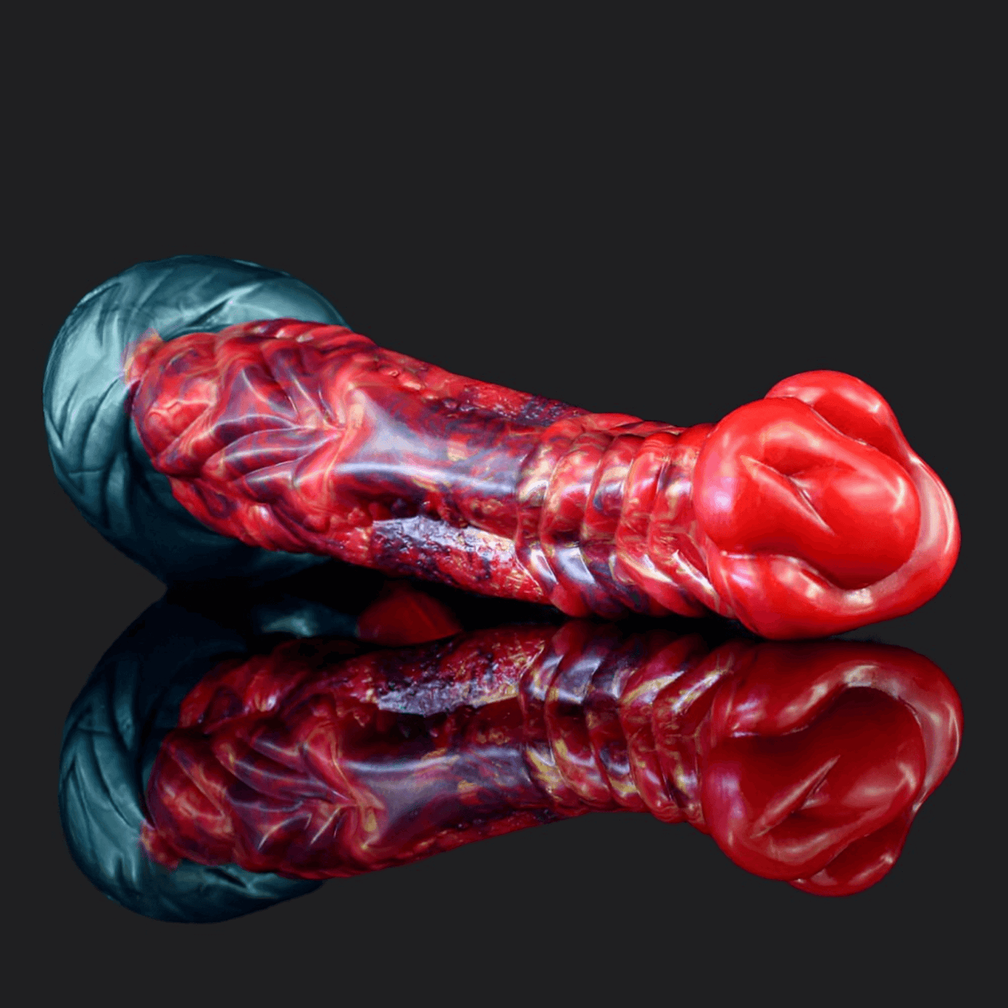 Arman dragon dildo in the Fire colourway, texture detail -- platinum silicone -- Dragon Dildo®