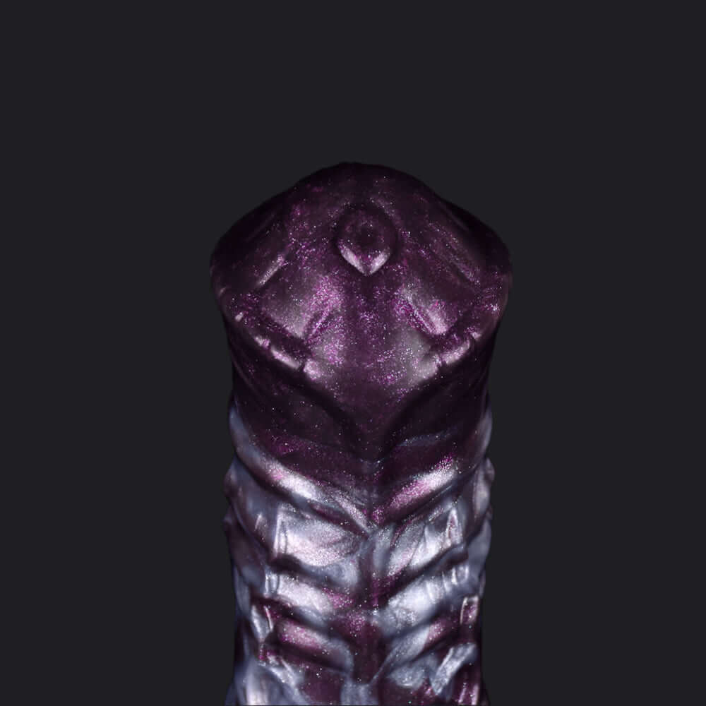 Chiron monster dildo in the Dark Ice colourway -- platinum silicone -- Dragon Dildo®