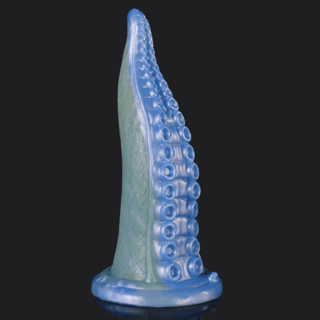 Deep Blue Octopus Tentacle dildo with suction cups for intense pleasure and fantasy fulfillment.