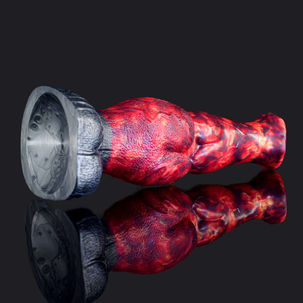 Falkor dragon dildo in the Fire colourway -- platinum silicone -- Dragon Dildo®