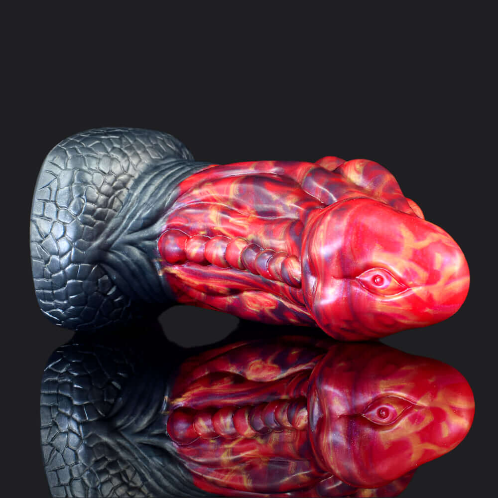 Eborsisk dragon dildo in the Fire colourway -- platinum silicone -- Dragon Dildo®
