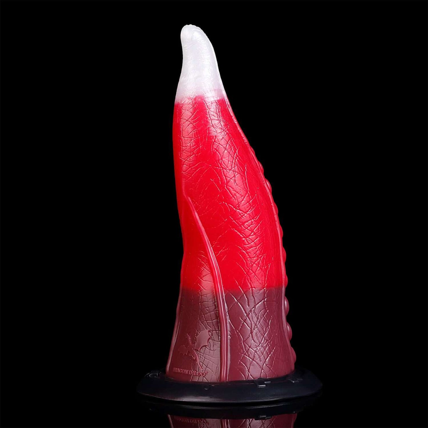 Medusa tentacle dildo in the Bloodmoon colourway -- platinum silicone -- Dragon Dildo®
