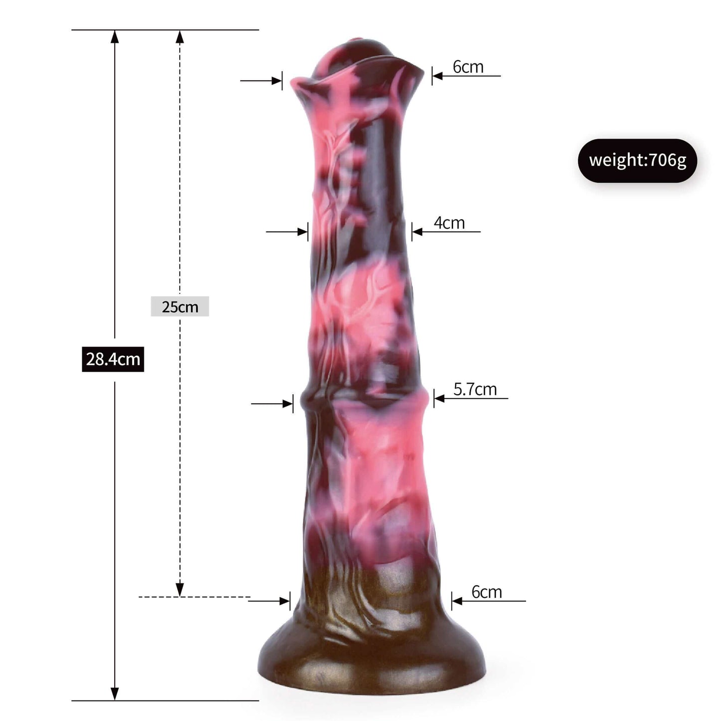 Dragon Dildo® | Horse Dildo - Native Dancer Colour: Brown & Pink