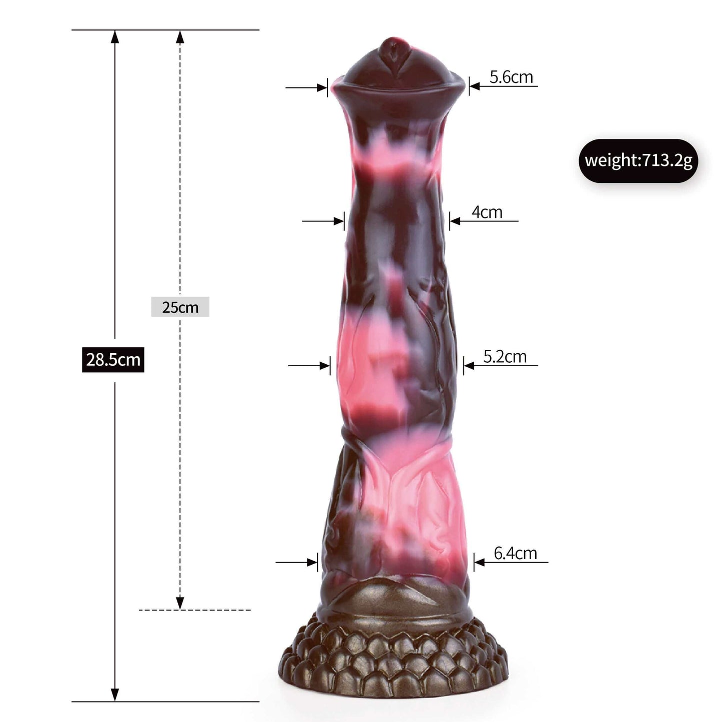 Dragon Dildo™ | Horse Dildo - Black Caviar Colour: Brown & Pink