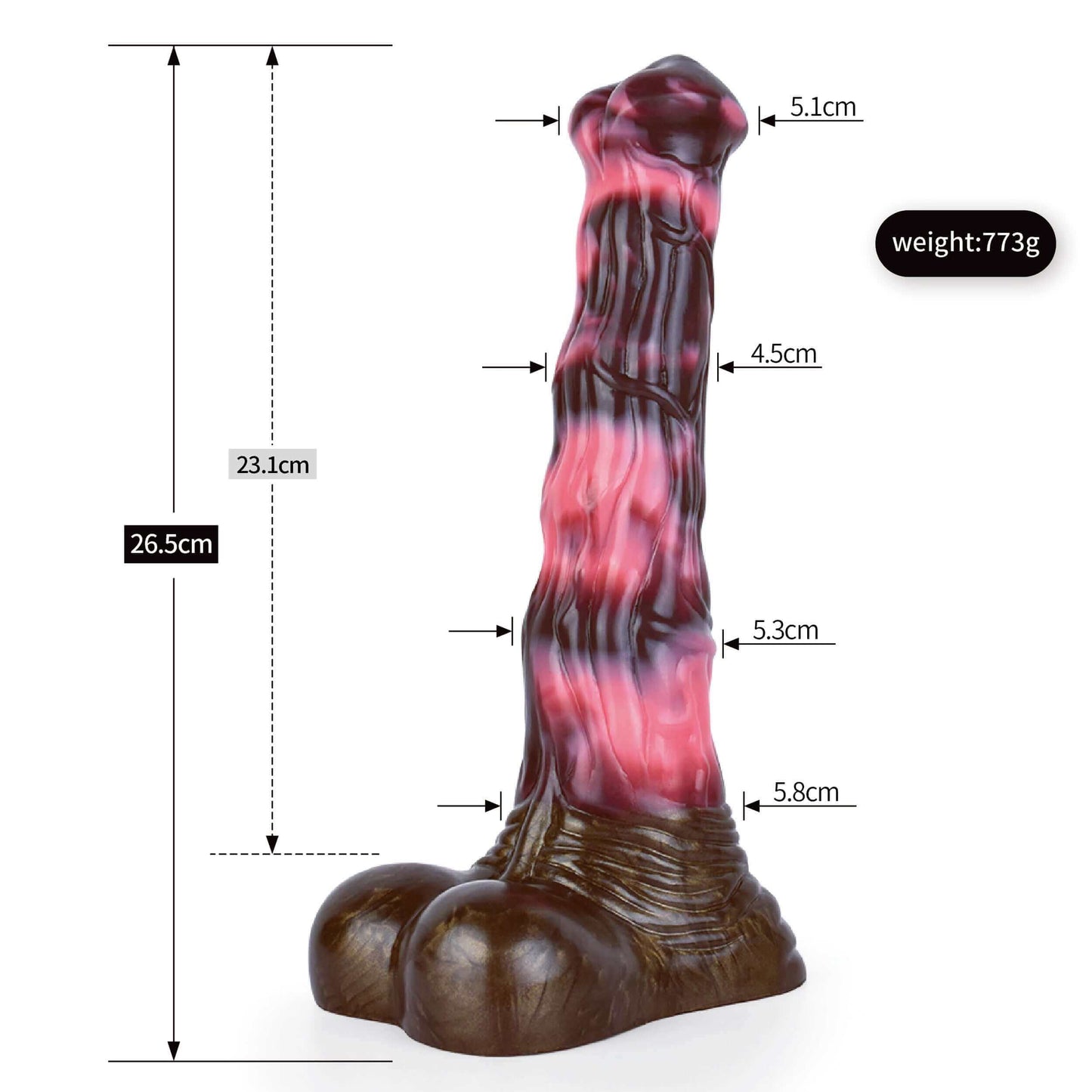 Dragon Dildo™ | Horse Dildo - Bold Ruler Colour: Brown & Pink