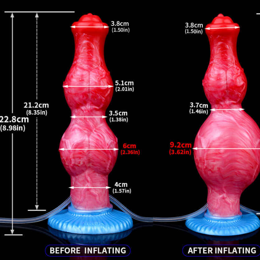 Dragon Dildo® | Grootslang - Ejaculating Inflatable Dildo M Colour: Red