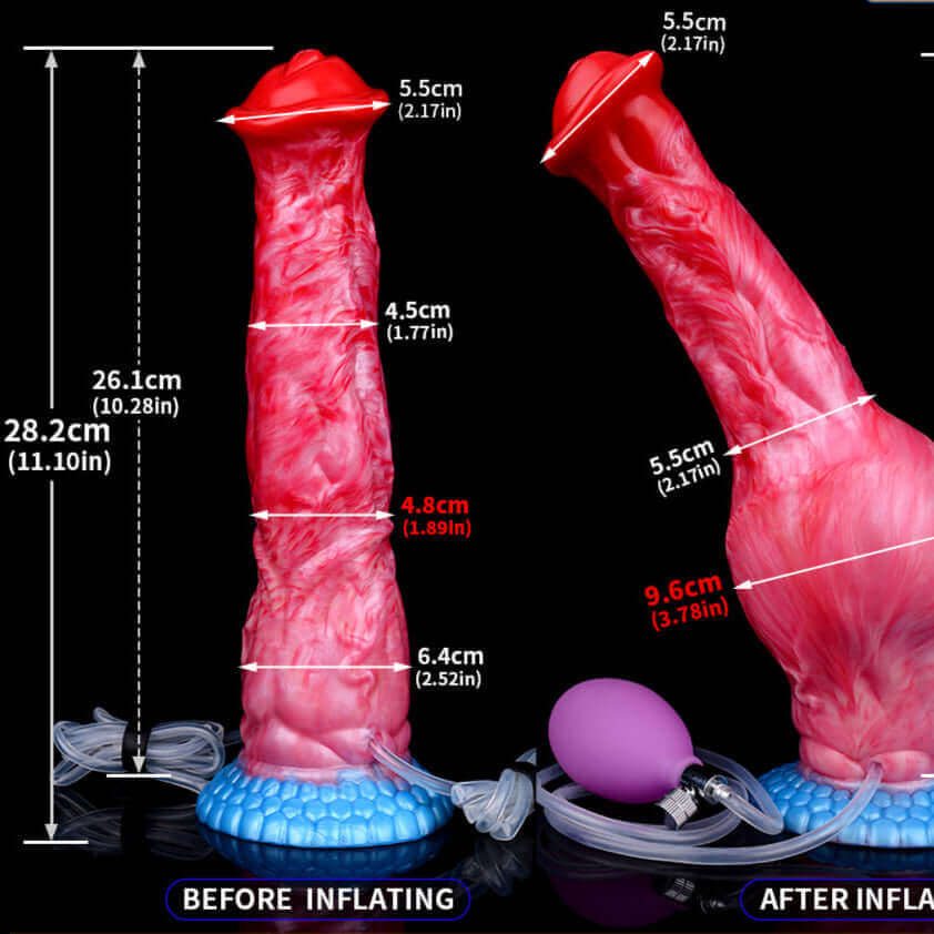 Dragon Dildo® | Black Caviar - Ejaculating Inflatable Dildo Colour: Red