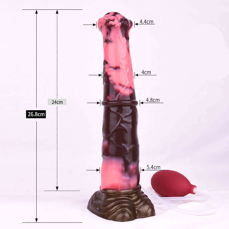 Horse Dildo - Count Fleet Ejaculating with measurements and features for added pleasure.
