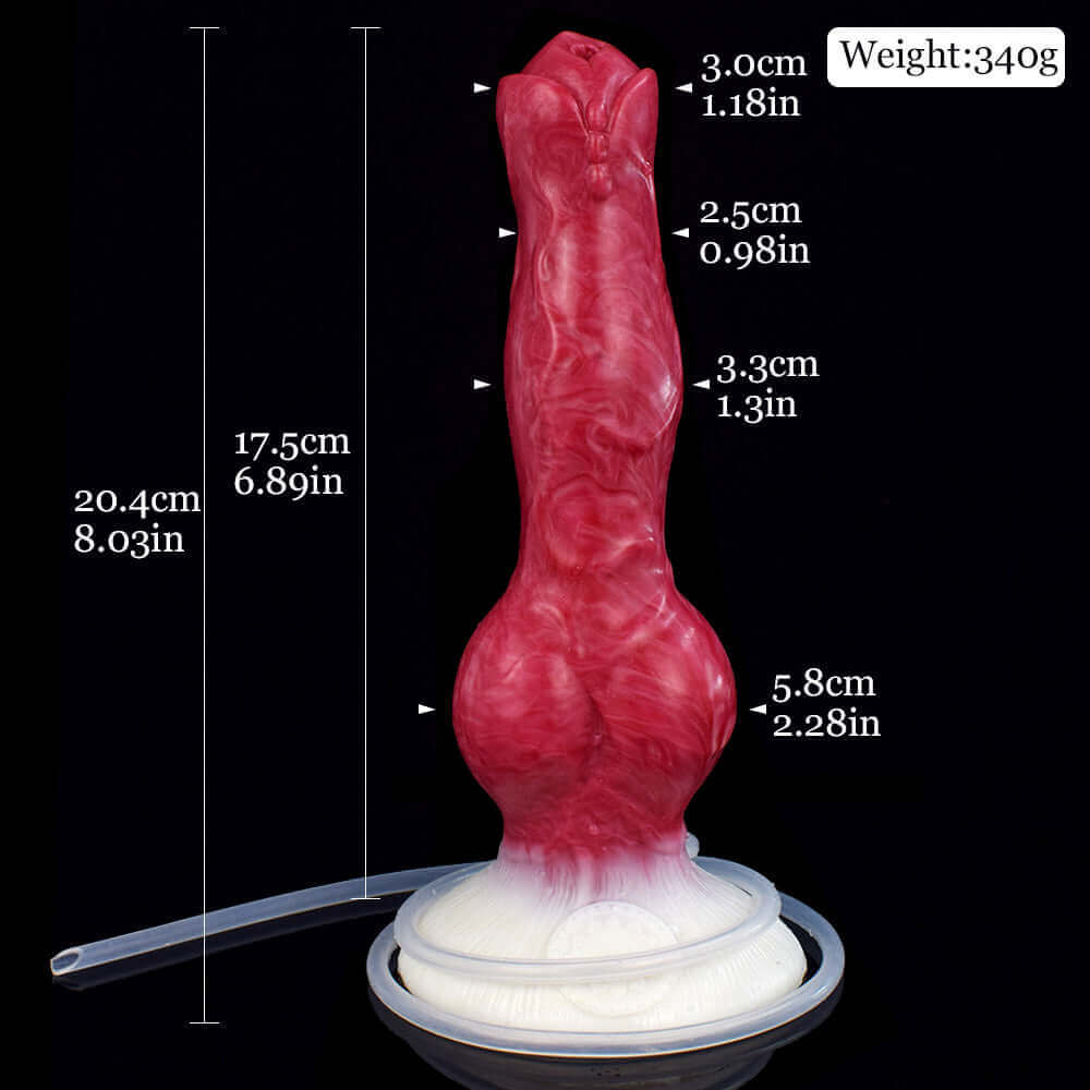Cerberus - Ejaculating Dildo with dimensions and detailed design for ultimate pleasure.
