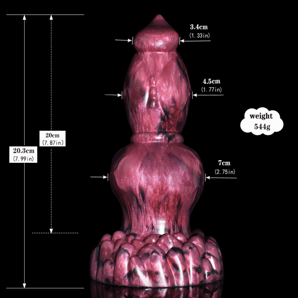 Canine Dildo - Toutu with measurements, 20 cm long and 7 cm wide, for a satisfying pleasure experience.