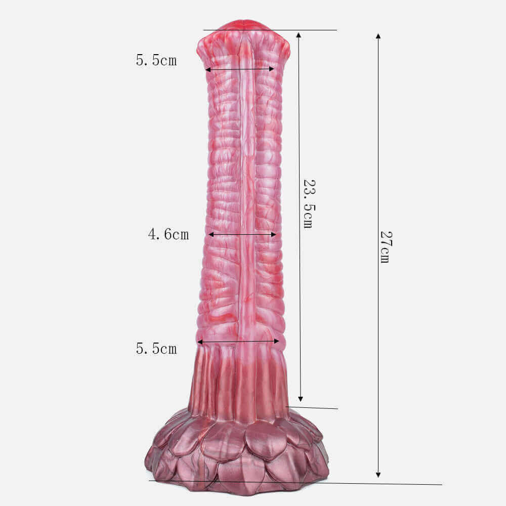 Horse Dildo - Shergar with dimensions 27cm height, 23.5cm insertable length, and 5.5cm diameter.
