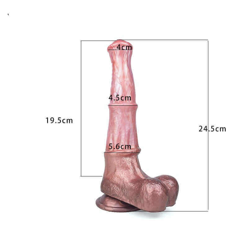 Horse Dildo - Louisville dimensions 24.5cm height, 19.5cm insertable length, 5.6cm diameter, perfect for stimulation.