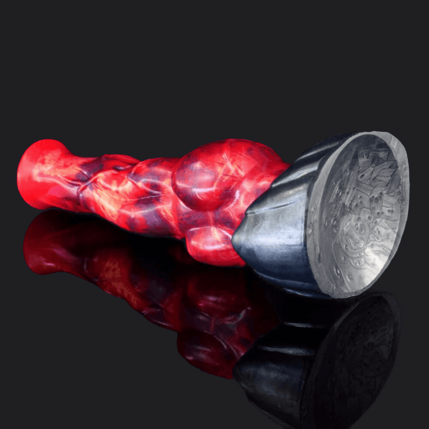 Dagahra dragon dildo in the Fire colourway -- platinum silicone -- Dragon Dildo®