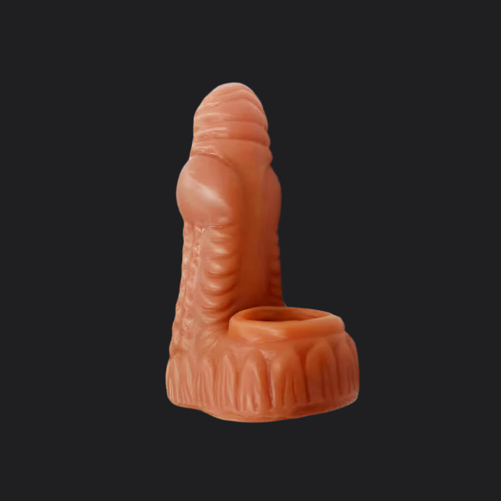 Dragon Dildo™ | Erek-Hus Dragon Cum Thru Penis Sleeve - Brown Colour: Brown