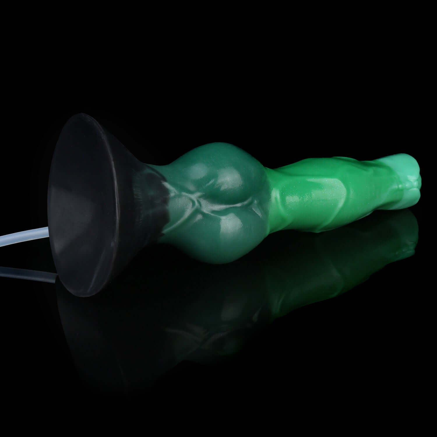 Cu ejaculating Sith monster dildo in the Verdantclaw colourway -- platinum silicone -- Dragon Dildo®