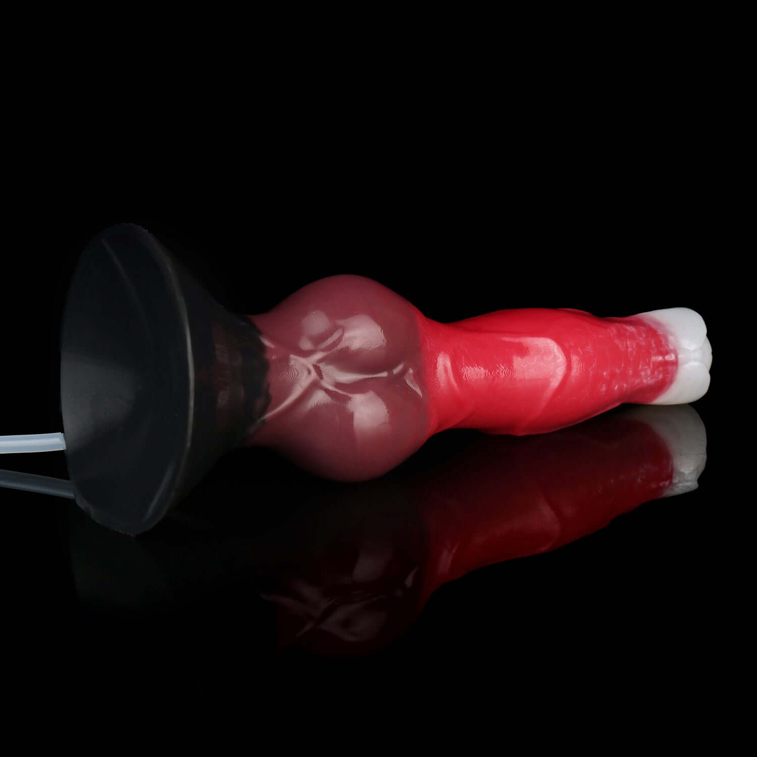 Surma ejaculating monster dildo in the Bloodmoon colourway -- platinum silicone -- Dragon Dildo®
