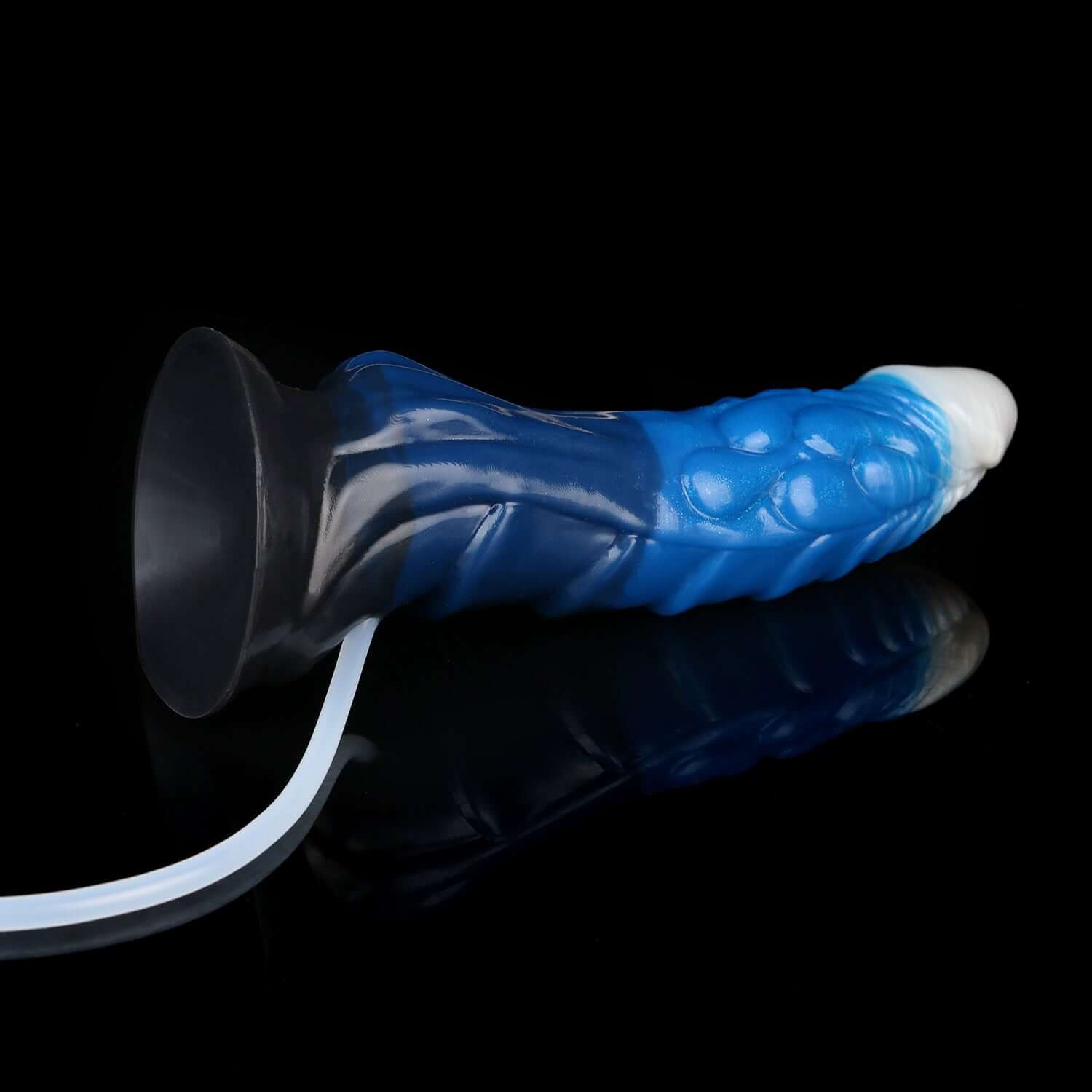 Nidhoggr ejaculating dragon dildo in the Voidstrike colourway -- platinum silicone -- Dragon Dildo®