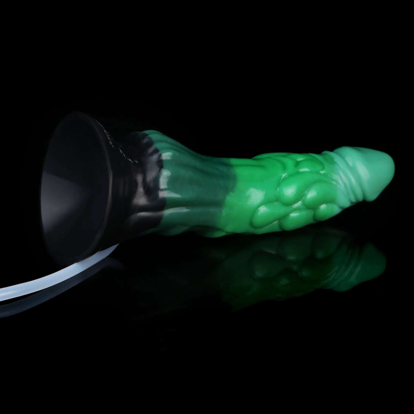 Peluda ejaculating dragon dildo in the Verdantclaw colourway -- platinum silicone -- Dragon Dildo®