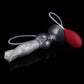 Managarmr ejaculating monster dildo in the Stormpeak colourway -- platinum silicone -- Dragon Dildo®