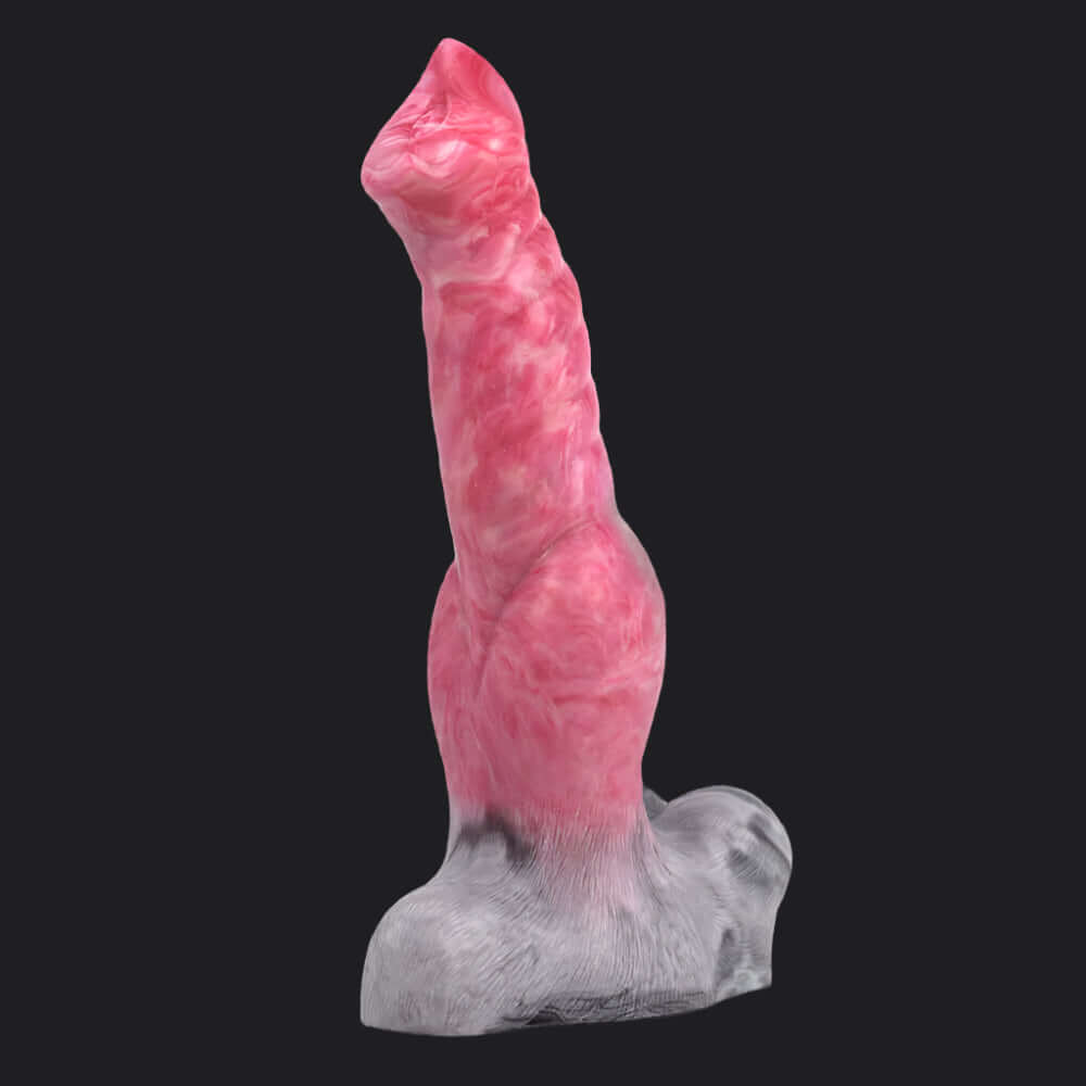 Lycan Werewolf Dildo with smooth tapered tip and ribbed shaft, showcasing impressive knot detail.