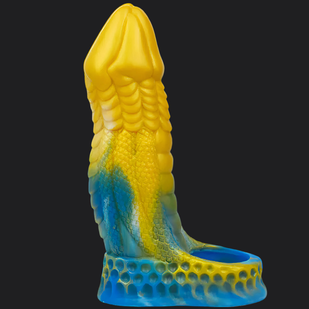 Dragon Dildo™ | Io Dragon Penis Extender Sleeve - Yellow & Blue Colour: Yellow