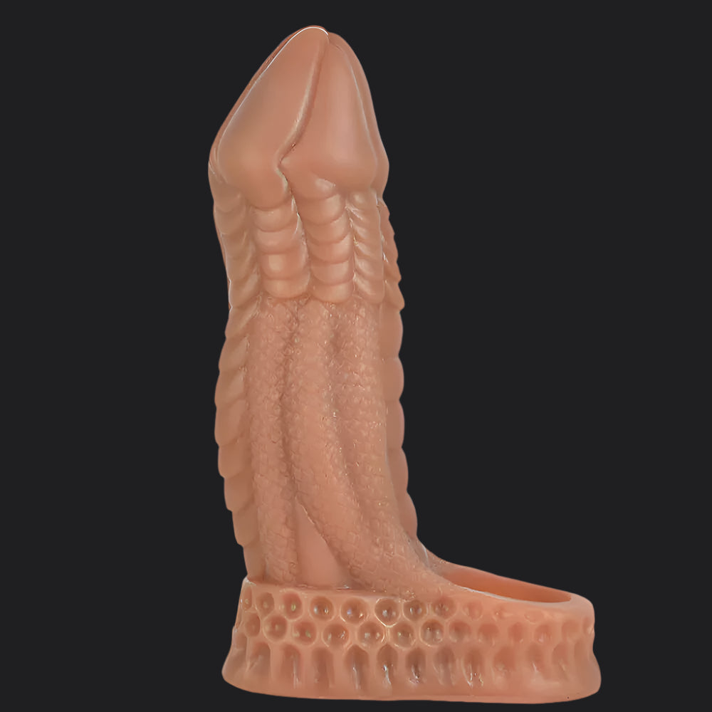 Dragon Dildo™ | Io Dragon Penis Extender Sleeve - Brown Colour: Brown