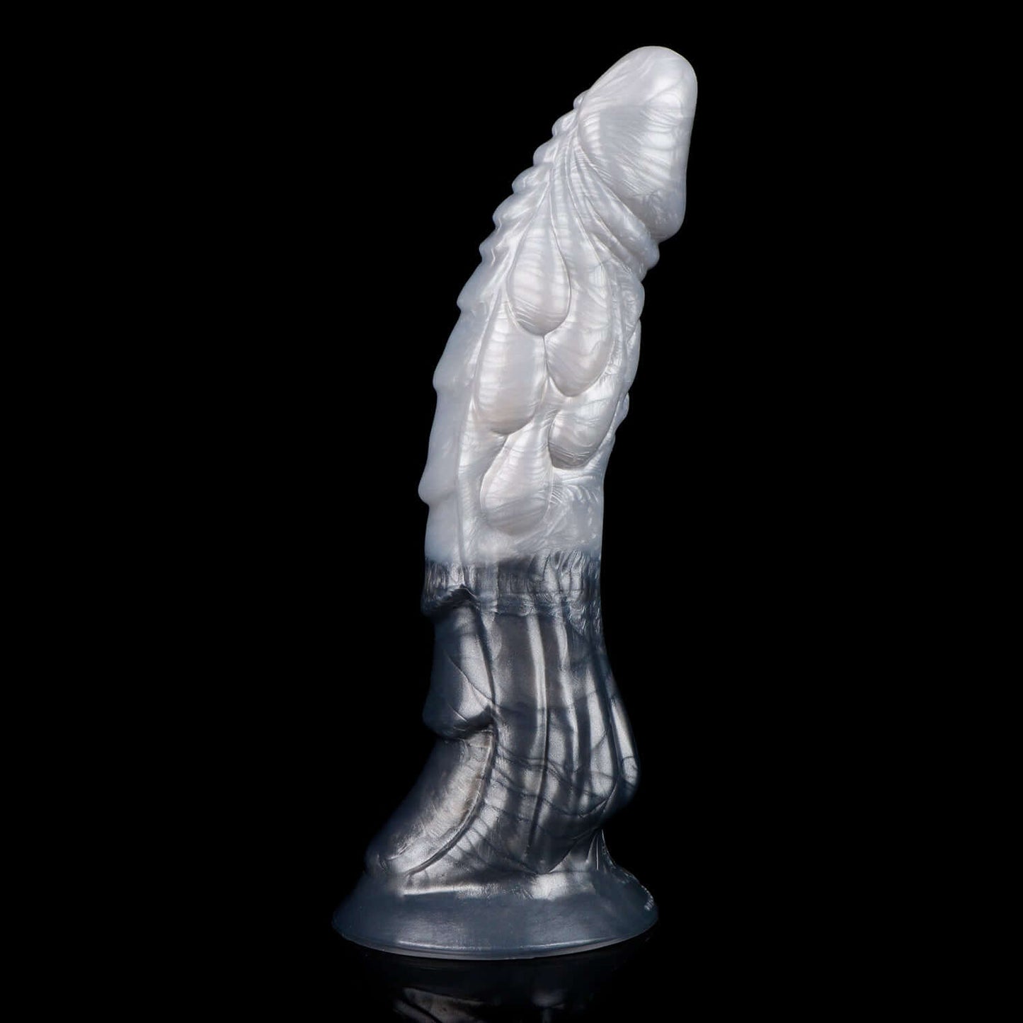 Tugarin dragon dildo in the Stormpeak colourway -- platinum silicone -- Dragon Dildo®