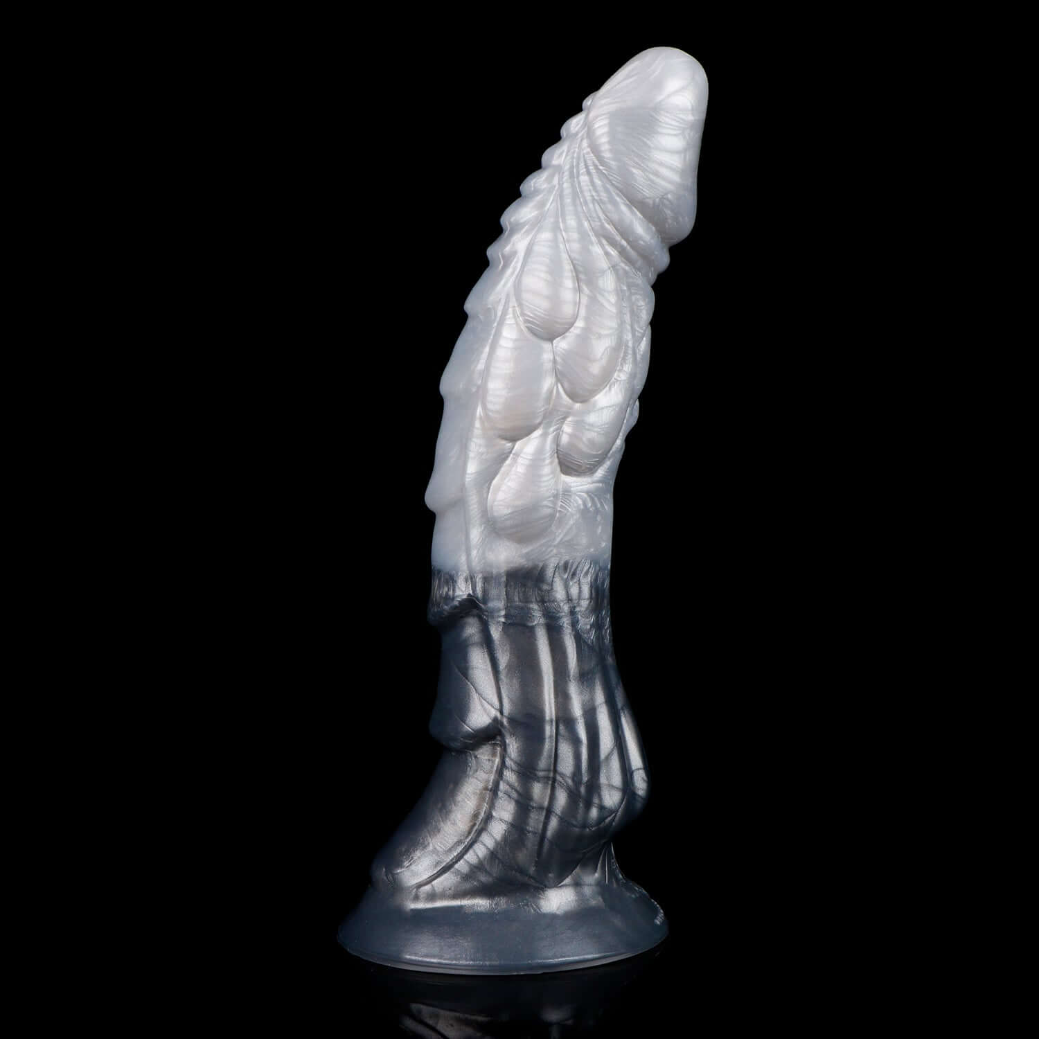 Tugarin dragon dildo in the Stormpeak colourway -- platinum silicone -- Dragon Dildo®