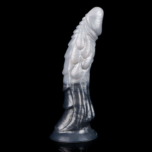 Tugarin dragon dildo in the Stormpeak colourway -- platinum silicone -- Dragon Dildo®