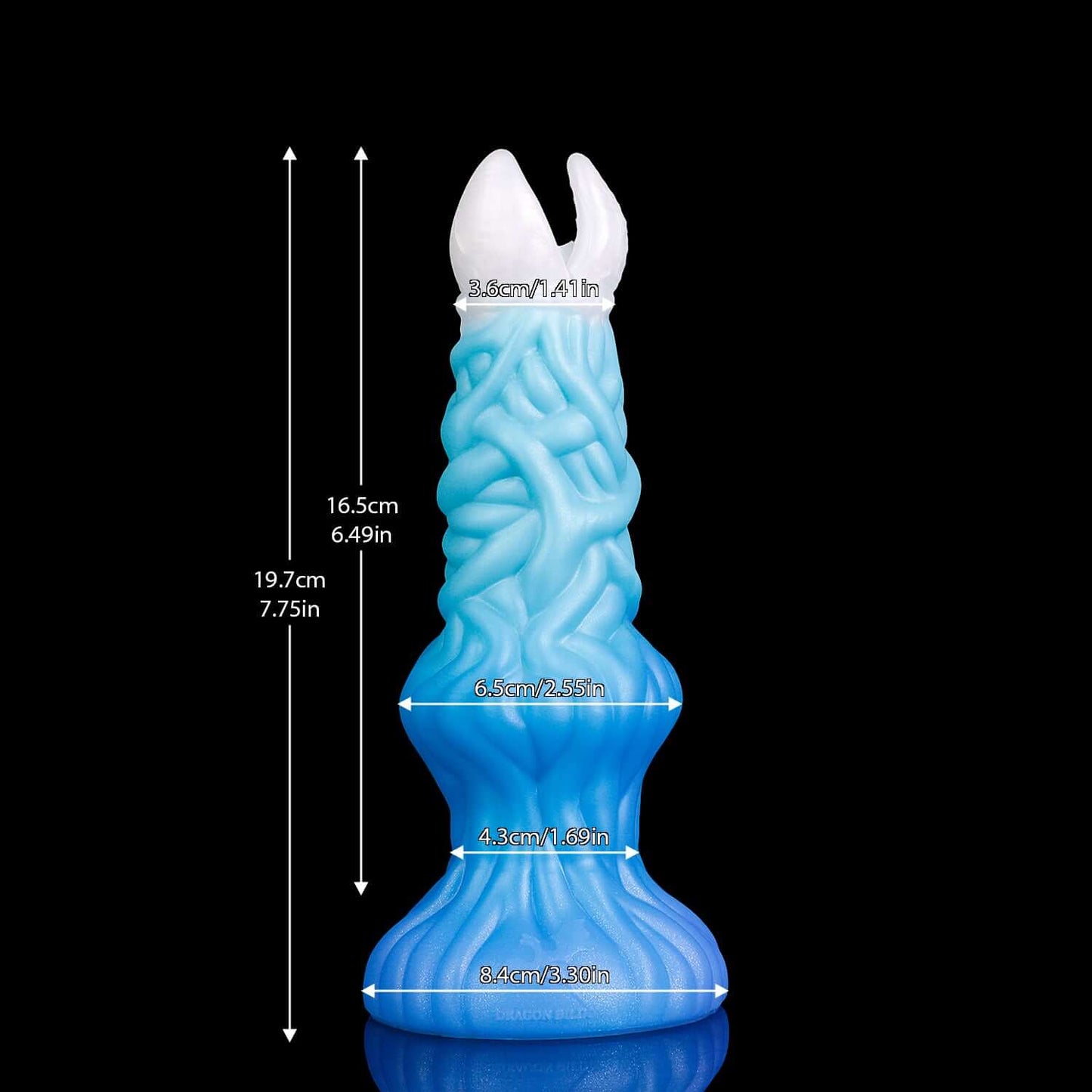 Ceto ovipositor in the Tideborn colourway -- platinum silicone -- Dragon Dildo®