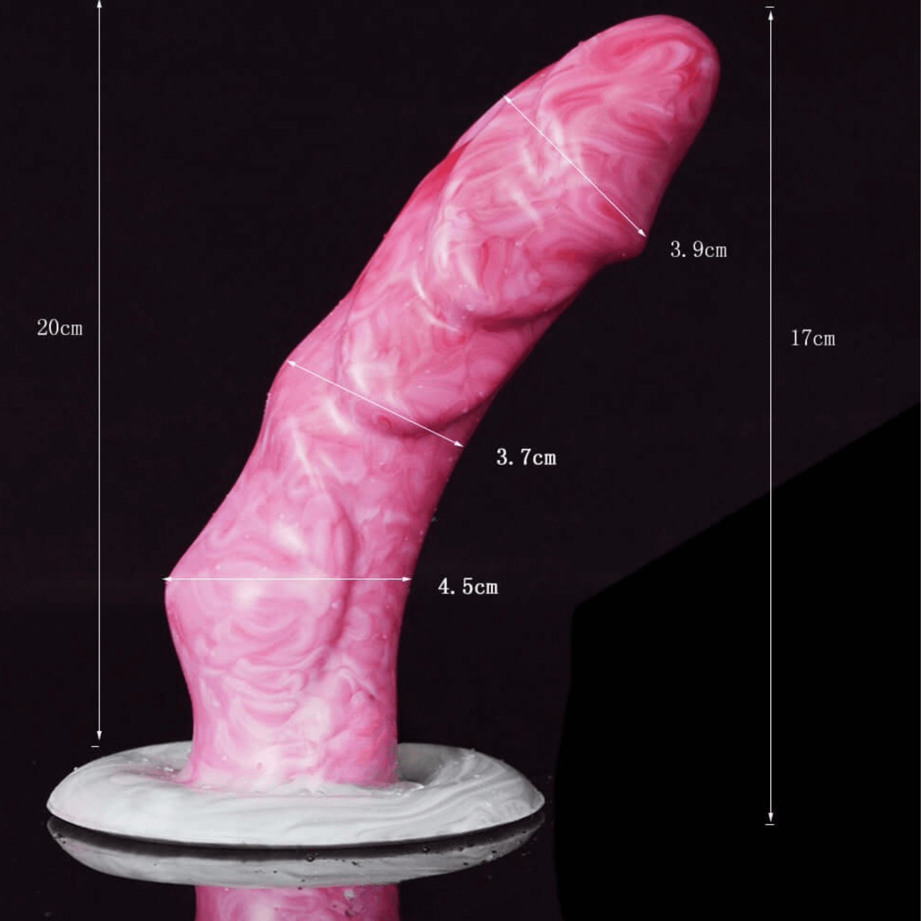 Pink Dragon Dildo - Scylla with dimensions, featuring a unique design for thrilling sensations.