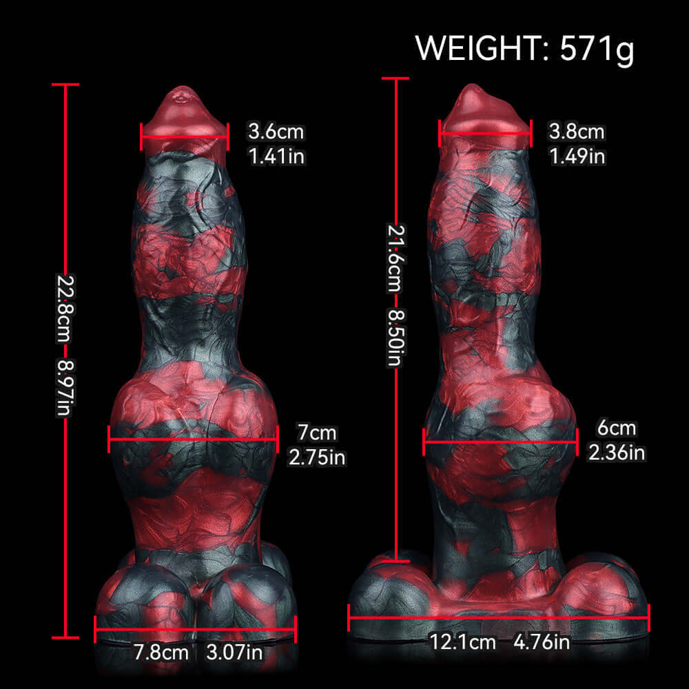 Dog Dildo - German Shepherd dimensions and weight details showing realistic design and features.