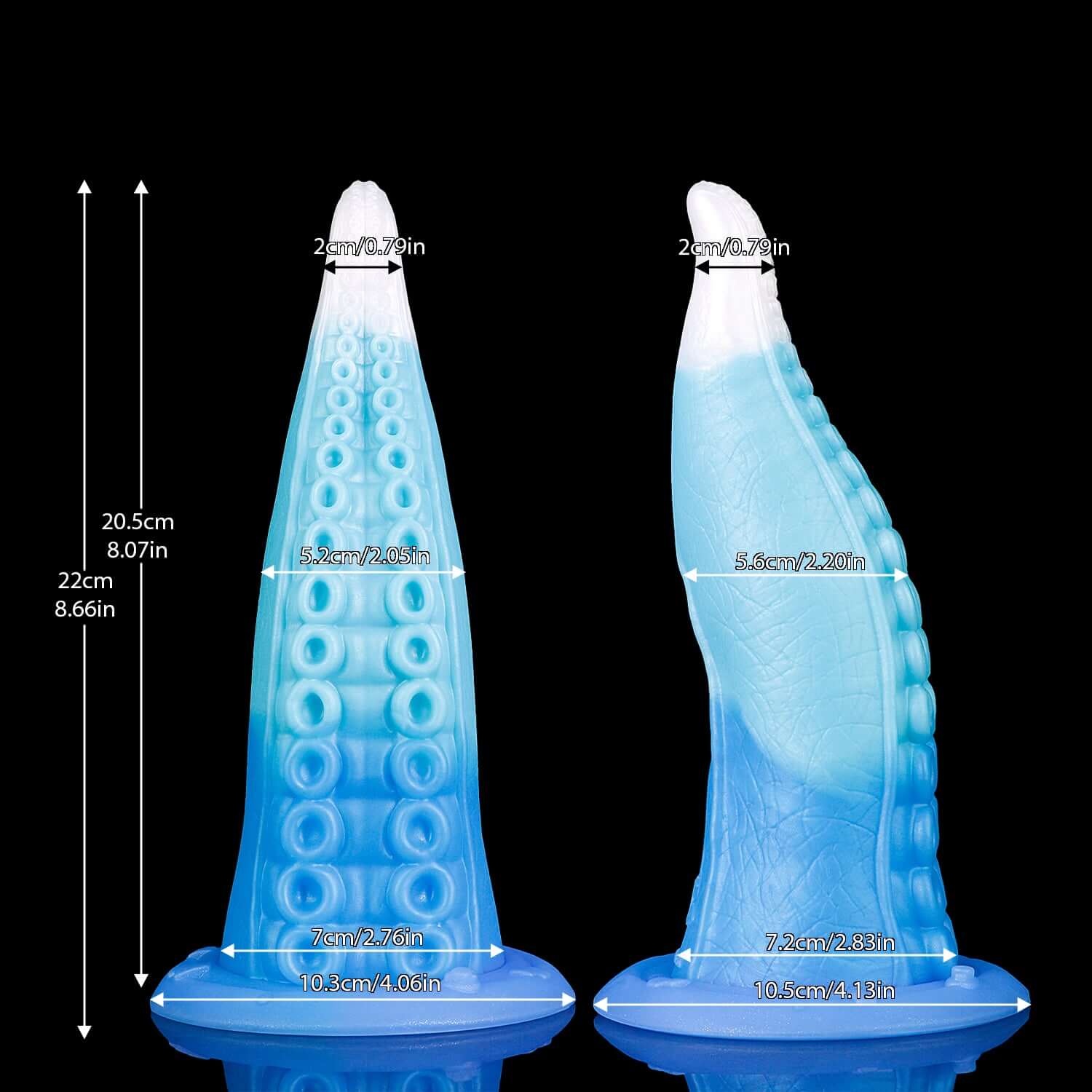Morgawr tentacle dildo in the Tideborn colourway -- platinum silicone -- Dragon Dildo®