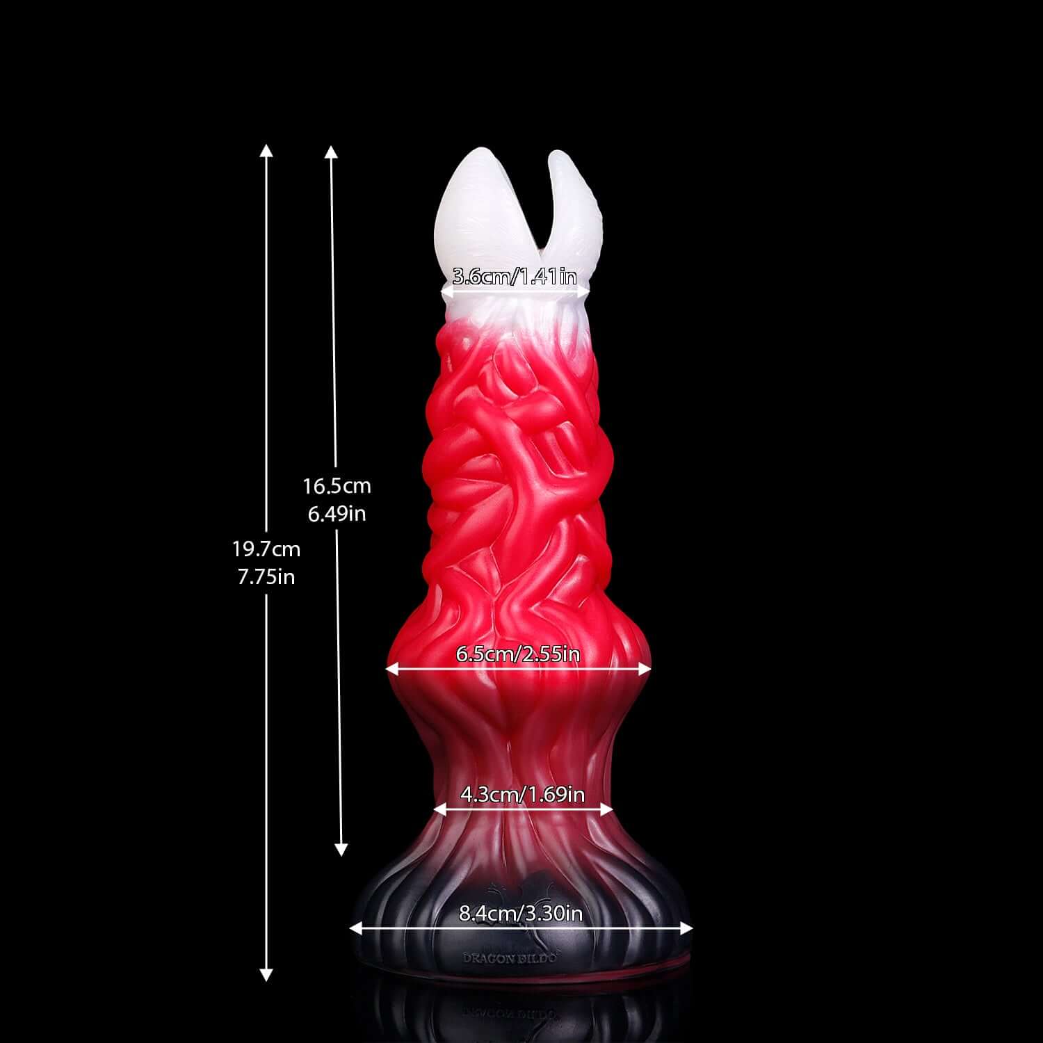 Lamia ovipositor in the Bloodmoon colourway -- platinum silicone -- Dragon Dildo®