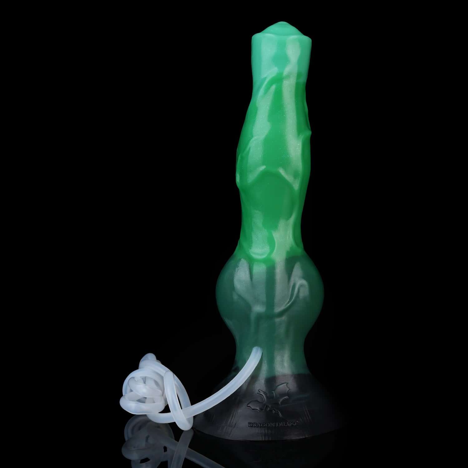 Cu ejaculating Sith monster dildo in the Verdantclaw colourway -- platinum silicone -- Dragon Dildo®