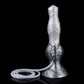 Managarmr ejaculating monster dildo in the Stormpeak colourway -- platinum silicone -- Dragon Dildo®