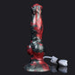 Cerberus - Ejaculating Dildo in crimson and black design, perfect for intense fantasy play and pleasure.
