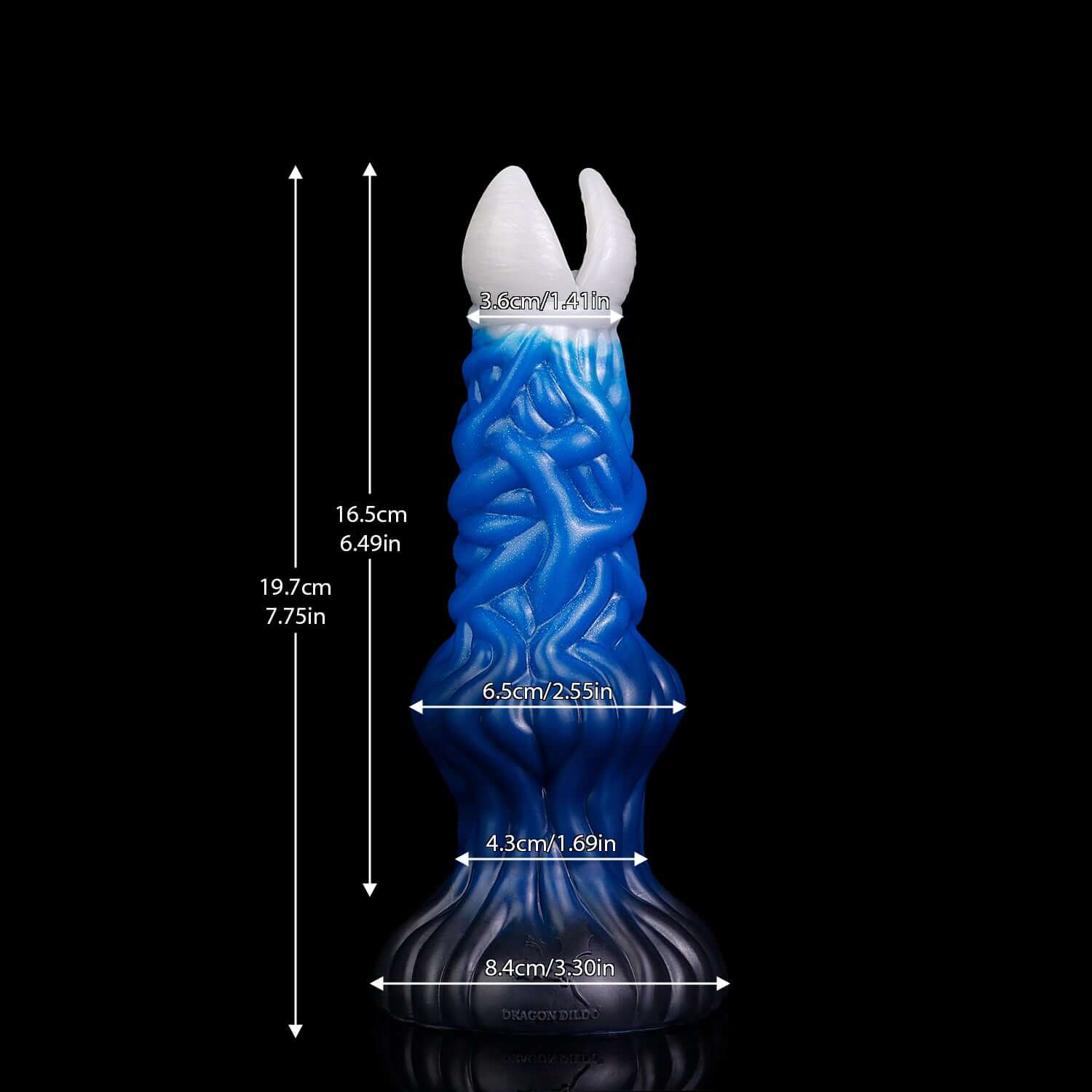 Apsu ovipositor in the Voidstrike colourway -- platinum silicone -- Dragon Dildo®