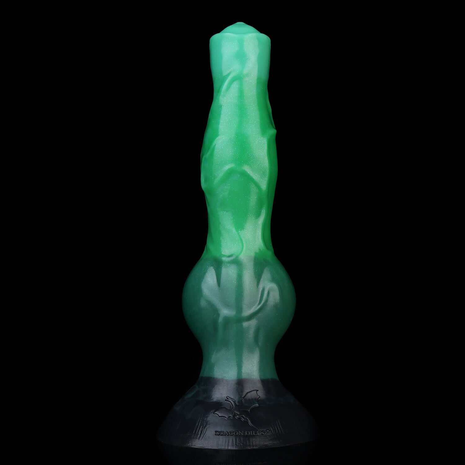 Cu Sith monster dildo in the Verdantclaw colourway -- platinum silicone -- Dragon Dildo®