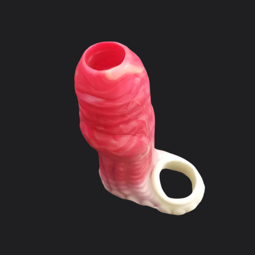Dragon Dildo™ | Erek-Hus Dragon Cum Thru Penis Sleeve - Red Colour: Red