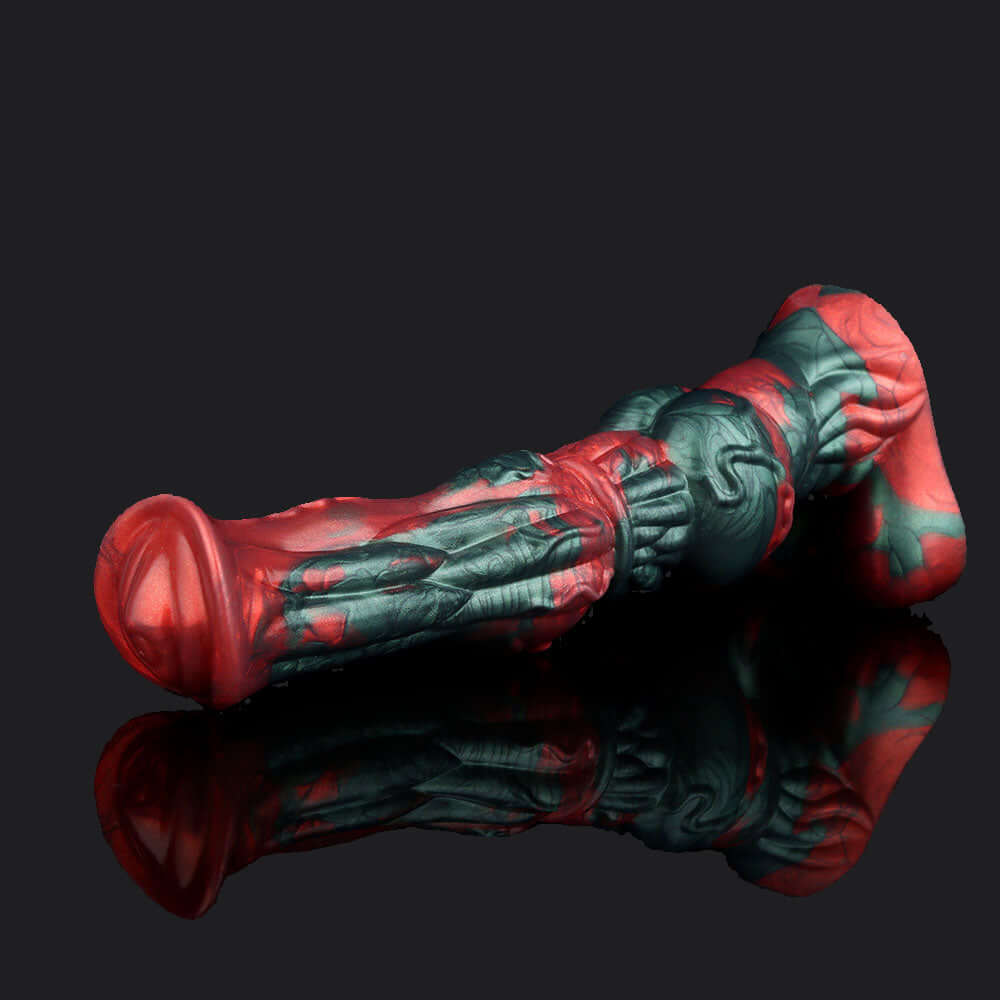 Horse Dildo - Zenyatta in crimson and green, 26 cm craft for daring fantasies and deep pleasure.