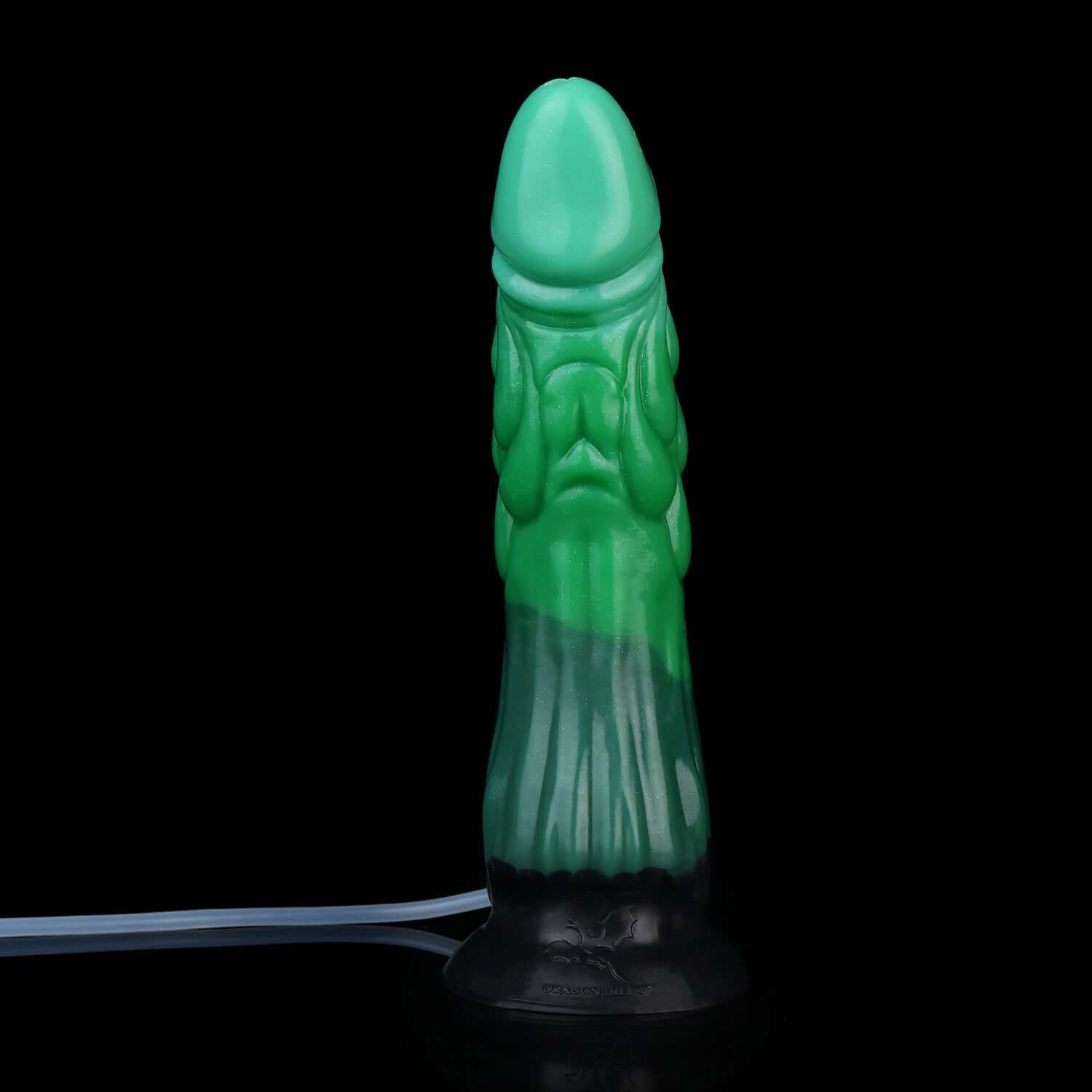 Peluda ejaculating dragon dildo in the Verdantclaw colourway -- platinum silicone -- Dragon Dildo®