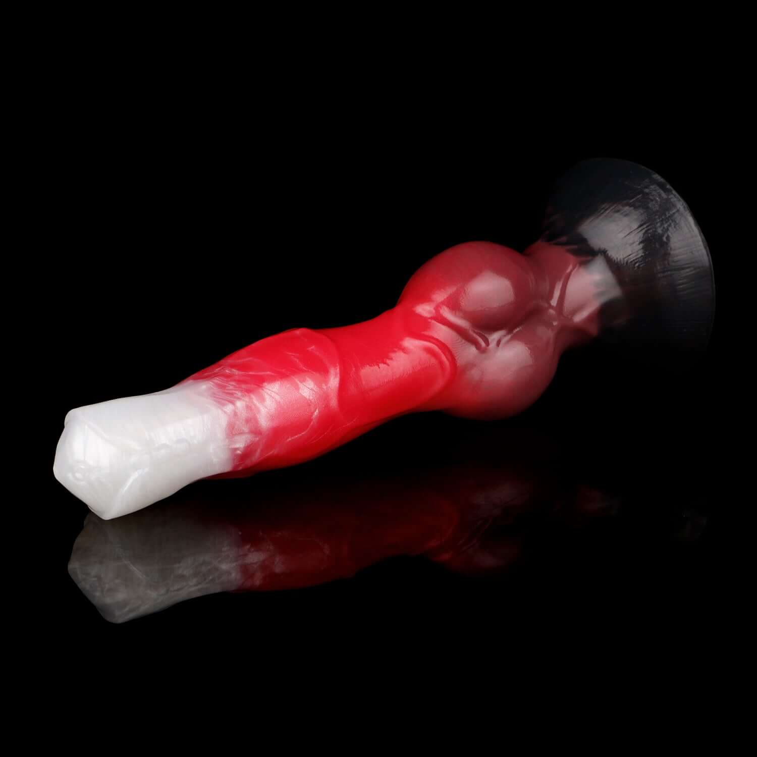 Surma monster dildo in the Bloodmoon colourway -- platinum silicone -- Dragon Dildo®