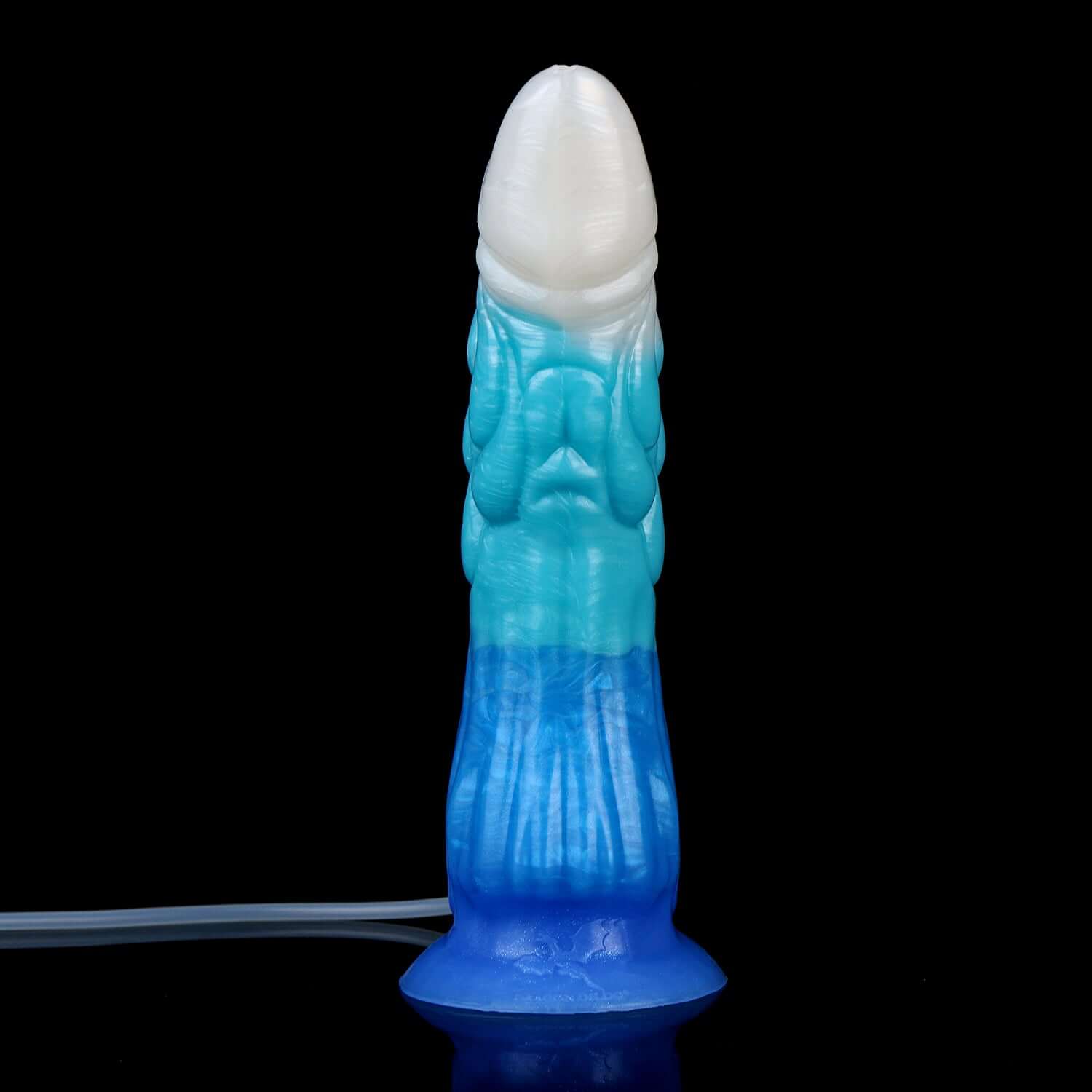 Jormungandr ejaculating dragon dildo in the Tideborn colourway -- platinum silicone -- Dragon Dildo®